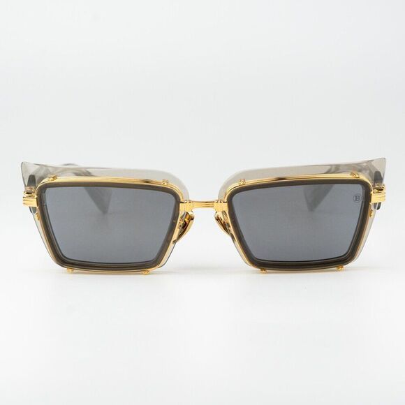 Balmain Women Sunglasses Titanium Grey Crystal Gold Rectangle ADMIRABLE BPS-130B main image 8